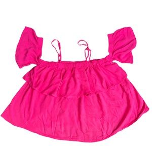 Hollister Pink Off-the -Shoulder Crop Top